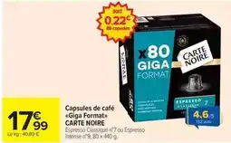 Carrefour Market Carte noire - capsules de café offre