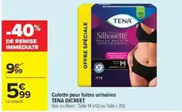 Carrefour Market Tena - culotte pour fuites urinaires offre