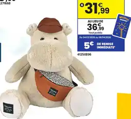 JouéClub 6 hello brook! peluche hippo offre