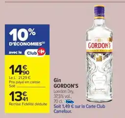 Carrefour Market Gin Gordon's offre