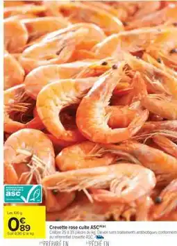 Carrefour Market Crevette rose cuite ASC offre