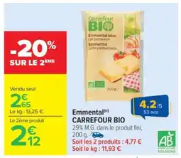 Carrefour Market Emmental CARREFOUR BIO offre