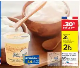 Carrefour Market Fromage blanc battu à la crème de Bresse A.O.P offre