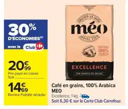 Carrefour Market Café en grains, 100% Arabica MEO offre