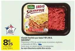 Carrefour Market Viande hachée pur boeuf 15% M.G. SOCOPA offre