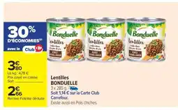Carrefour Market Lentilles BONDUELLE offre