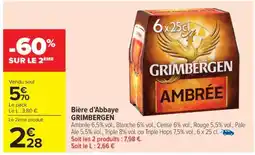 Carrefour Market Bière d'Abbaye GRIMBERGEN offre
