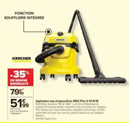 Carrefour Market Aspirateur eau et poussières WD2 Plus V-12/4/18 offre