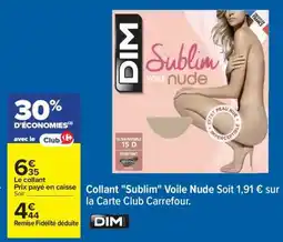 Carrefour Collant Sublim Voile Nude offre