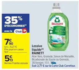 Carrefour Market Lessive liquide Rainett offre