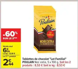 Carrefour Tablettes de chocolat Lot Familial offre