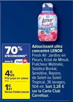 Carrefour Adoucissant ultra concentré LENOR Fresh Air offre