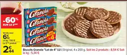 Carrefour Biscuits Granola Lot de 4 LU offre