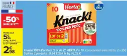 Carrefour Knacki 100% Pur Porc Lot de 2 HERTA offre