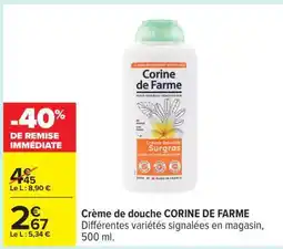 Carrefour Crème de douche CORINE DE FARME offre