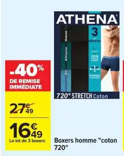 Carrefour Boxers homme coton 720 offre