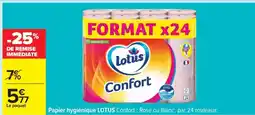 Carrefour PAPIER HYGIÉNIQUE 'LOTUS CONFORT' offre