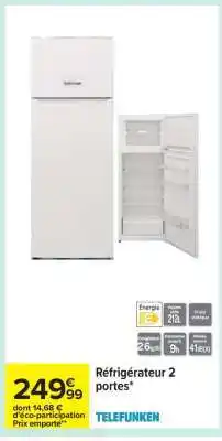 Carrefour Réfrigérateur 2 portes offre