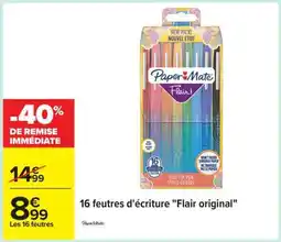 Carrefour 16 feutres d'écriture Flair original offre