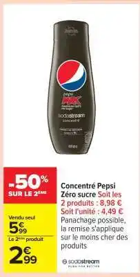 Carrefour Concentré Pepsi Zéro sucre offre