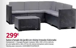 Mr Bricolage Salon d'angle de jardin en résine tressée colorado offre