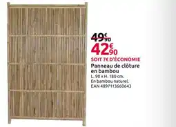 Mr Bricolage Panneau de clôture en bambou offre