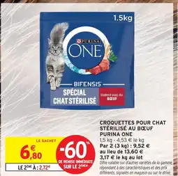 Intermarché Express Purina one bifensis spécial chat stérilisé au bœuf offre