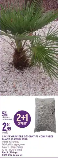 Intermarché Express Sac de graviers décoratifs concassés blanc 10-20mm 10kg offre