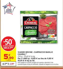 Intermarché Charal carpaccio basilic offre
