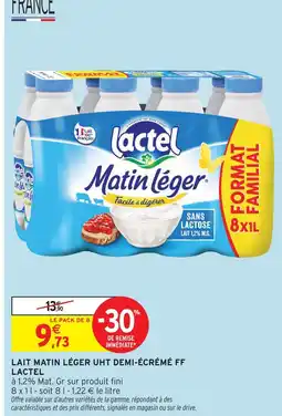 Intermarché Lactel lait matin léger uht demi-écrémé ff offre