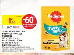 Intermarché Pedigree tasty minis saveurs boeuf et fromage offre