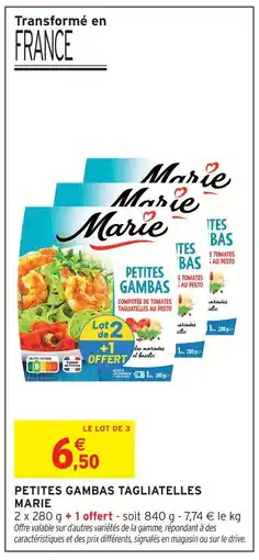 Intermarché Marie petites gambas tagliatelles offre