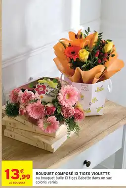 Intermarché Bouquet composé 13 tiges violette offre