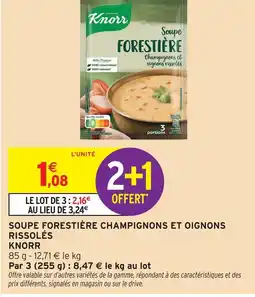 Intermarché Knorr soupe forestière champignons et oignons rissolés offre