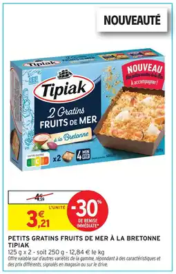 Intermarché Tipiak petits gratins fruits de mer à la bretonne offre