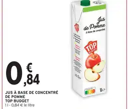 Intermarché Top budget jus de pomme à base de concentré offre