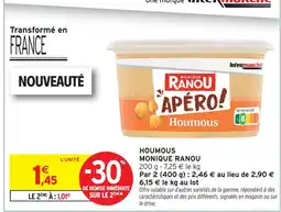 Intermarché Monique ranou houmous offre
