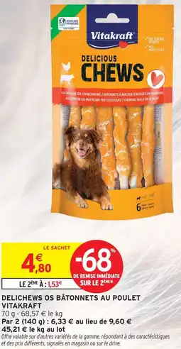 Intermarché Vitakraft delichews os bâtonnets au poulet offre