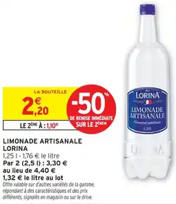 Intermarché Lorina limonade artisanale offre