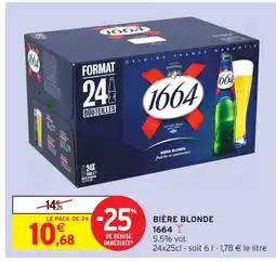 Intermarché 1664 bière blonde offre