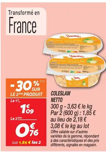 Netto Netto coleslaw offre