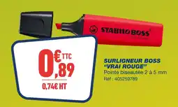 Bureau Vallée Stabilo surligneur boss vrai rouge offre