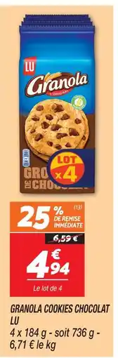 Netto Lu granola cookies chocolat offre