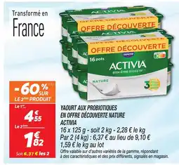 Netto Activia yaourt aux probiotiques en offre découverte nature offre