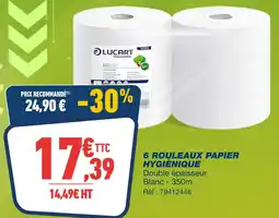 Bureau Vallée Lucart 6 rouleaux papier hygiénique offre