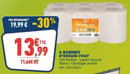 Bureau Vallée Inoveo 6 bobines d'essuie-tout offre