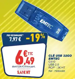 Bureau Vallée Emtec clé usb 32go offre