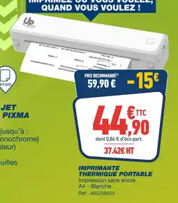 Bureau Vallée Up print imprimante thermique portable offre