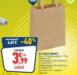 Bureau Vallée Kraft 50 sacs offre