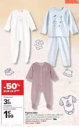 Carrefour Drive Pyjama bébé offre